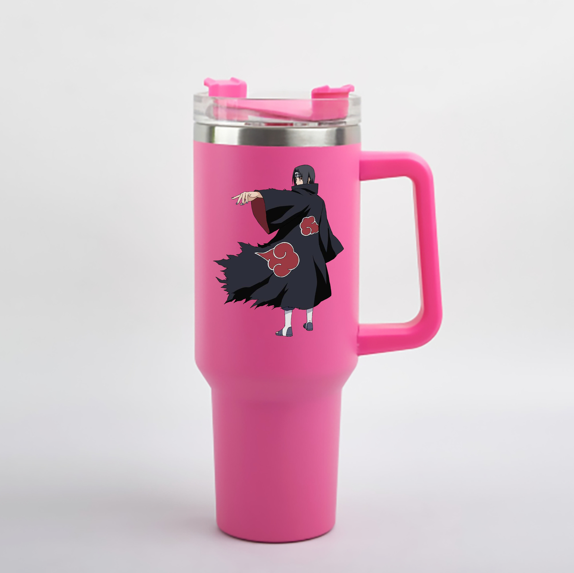 （画像用） NARUTO -ナルト- うちは イタチ Uchiha Itachi 1200mL車用タンブラー - クリスタルステッカー（プラスチックストロー付き）